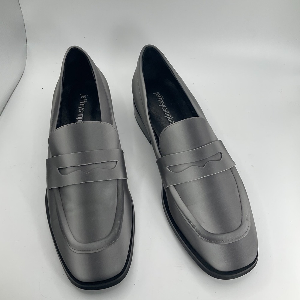 Jeffrey Campbell Hornsby Penny Loafers Silver Gray Color Change‎ Women's  Size 7